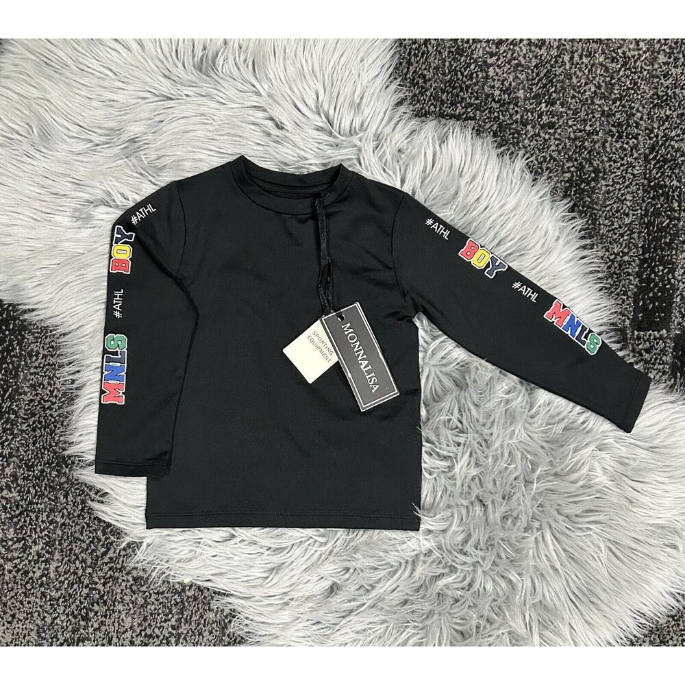 Monnalisa Lightweight Boys MNLS Jersey T-Shirt In Black Size 4 (MSRP $146) HTF